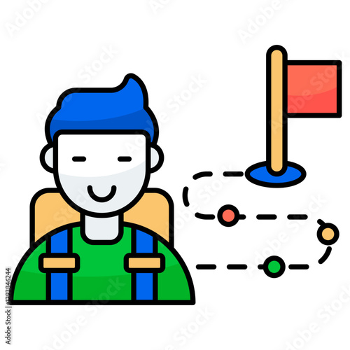Creative design icon of tourist