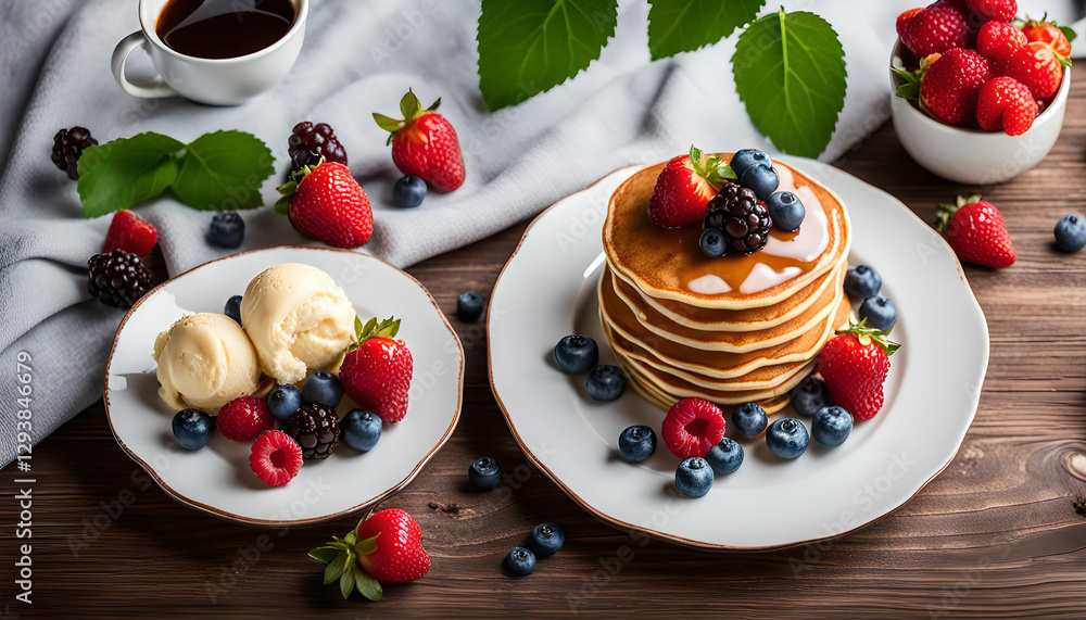 Delicious Pancakes with Berries Delicious Pancakes with Berries
