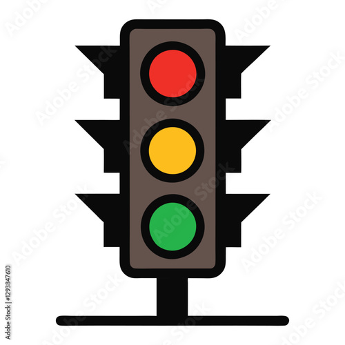 traffic light vector on white background.