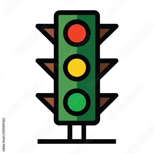 traffic light vector on white background.