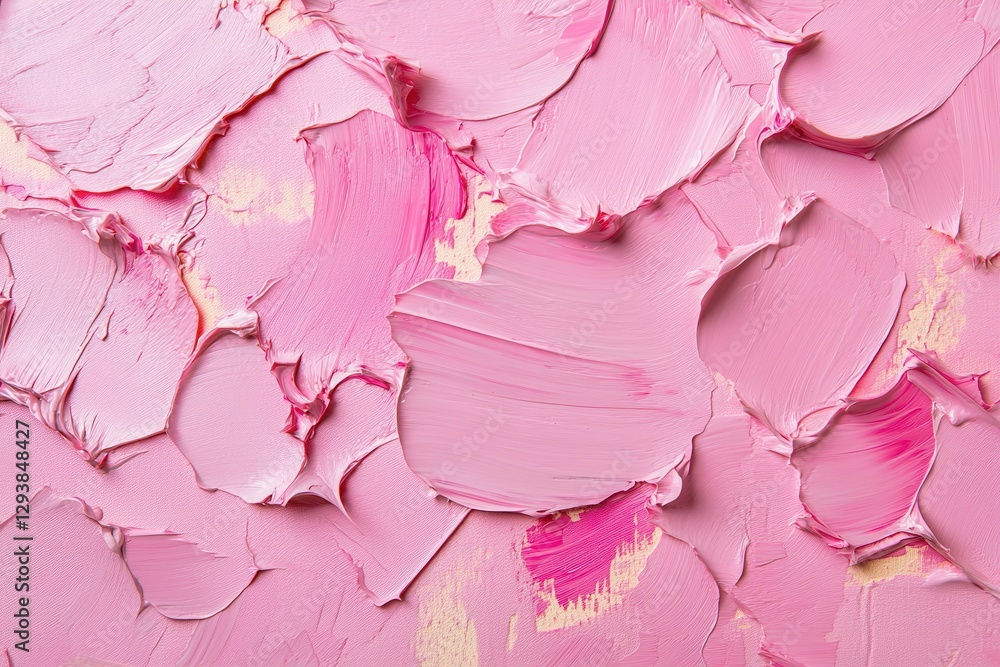 Obraz premium A textured surface featuring various shades of pink paint, creating a visually appealing abstract pattern.