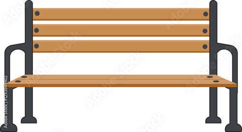 wooden bench isolated on white