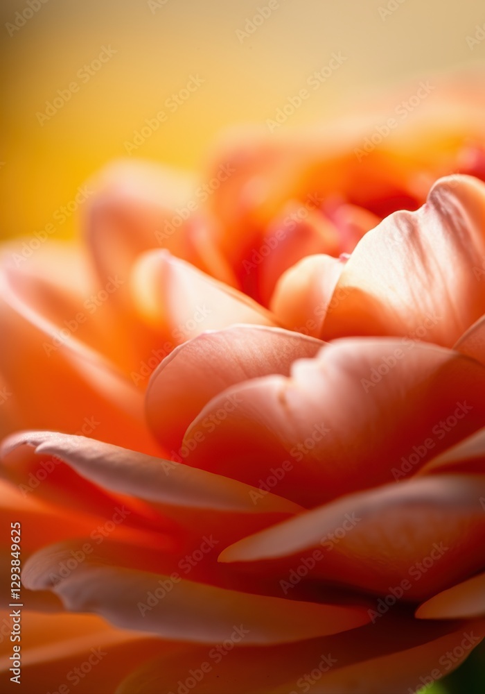 Fototapeta premium Close-up of a delicate peach flower petal showcasing its soft texture