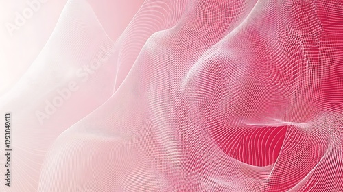 Abstract Pink and White Wave Pattern Design