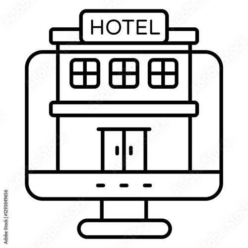 A beautiful design icon of online hotel