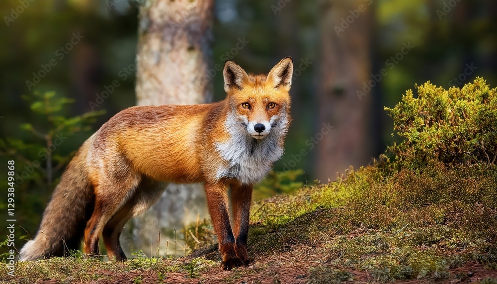 Red Foxes Basking in a Serene Forest Haven Intelligent Wildlife Thriving in an Enchanting Woodland Sanctuary, Captured in Perfect Harmony with Natures Palette. Red Foxes Basking in a Serene Forest Haven Intelligent Wildlife Thriving in an Enchanting Woodland Sanctuary, Captured in Perfect Harmony with Natures Palette.
