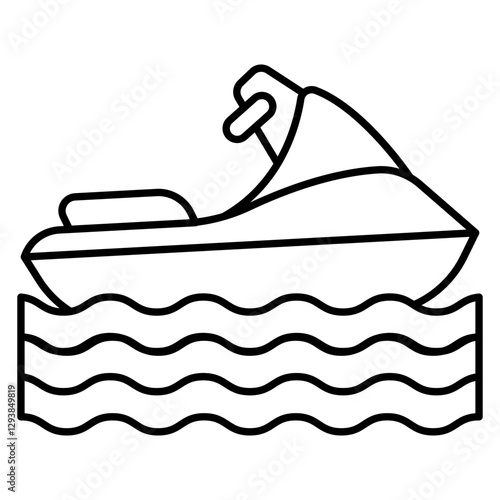A flat design icon of jet ski vector