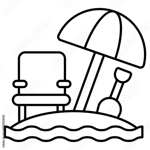 Modern design icon of deck chair