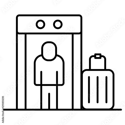 Editable design icon of security checking door