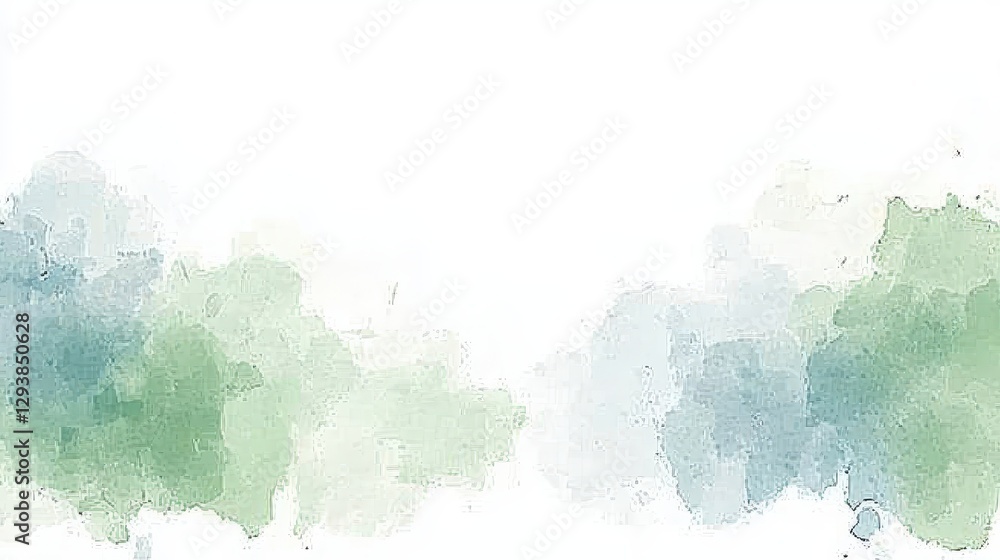 Obraz premium A soft, dreamy backdrop, where light blue and green shades blend seamlessly into one another, creating a tranquil and ethereal atmosphere perfect for any design, from delicate illustrations 