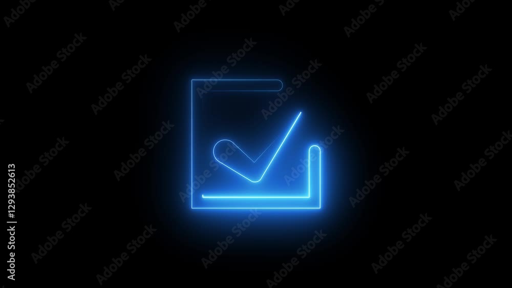 simple neon tick mark animation 4k simple neon tick mark animation 4k