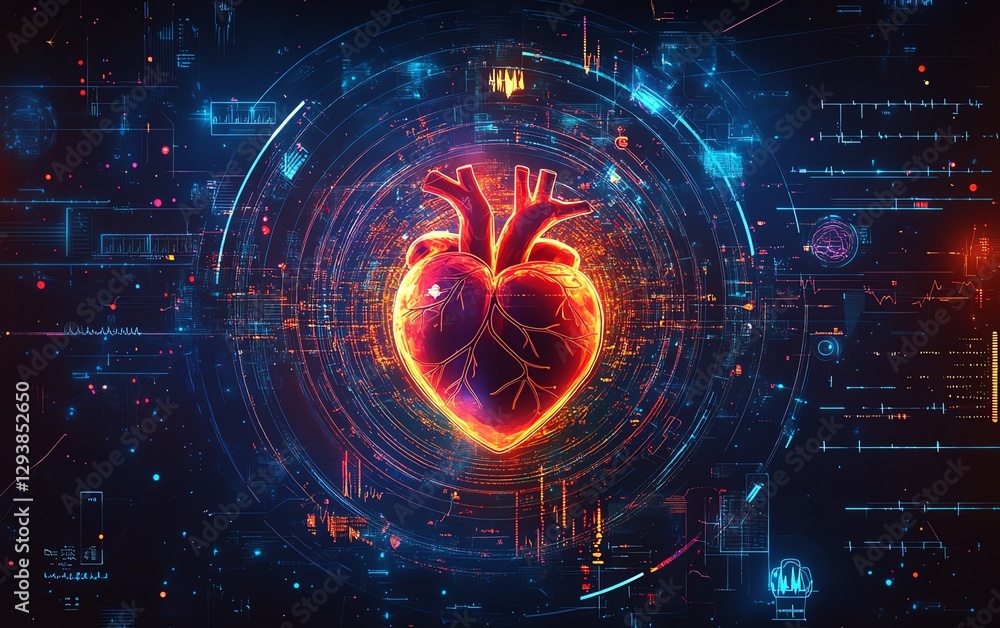 Obraz premium human heart illustration at the center