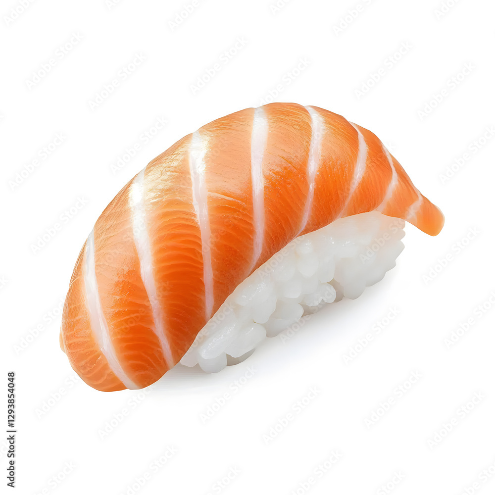 Salmon nigiri sushi on white background Salmon nigiri sushi on white background