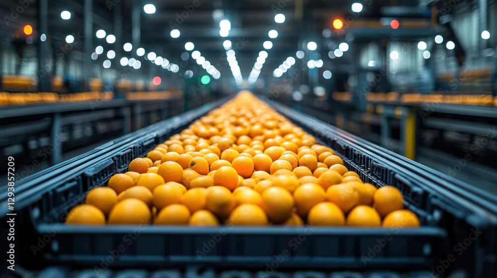 Fototapeta premium Smart spice export facility, automated robotic arms sorting international spice shipments, AI-enhanced logistics optimizing delivery efficiency