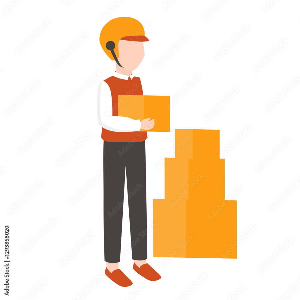 Courier and Delivery Package Illustration Courier and Delivery Package Illustration
