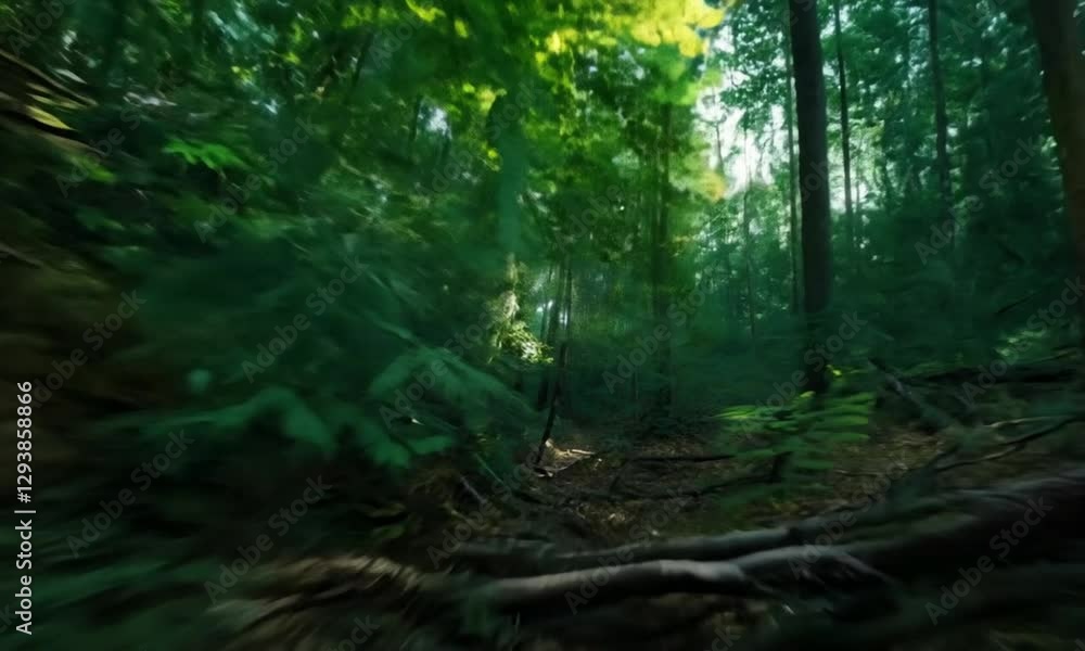 Dynamic Hyperspeed Shot of a Forest with Fast Camera Zoom Movement Dynamic Hyperspeed Shot of a Forest with Fast Camera Zoom Movement