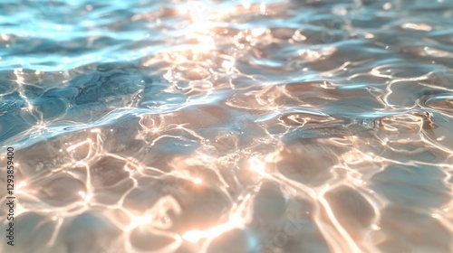 Sunlight sparkling on calm ocean water