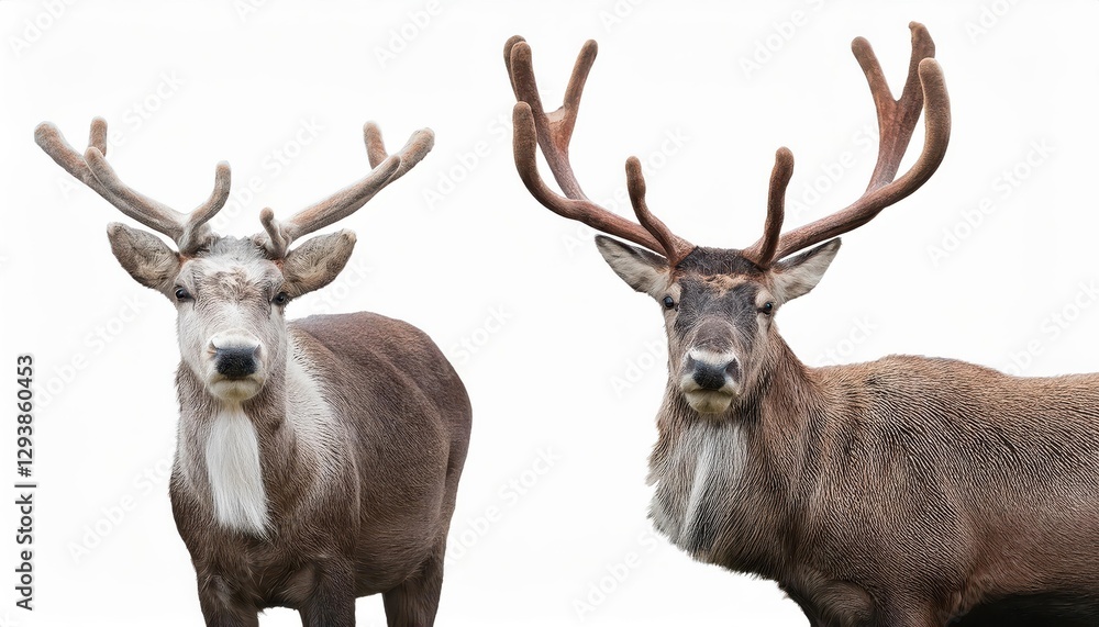 Striking Isolated Reindeer against a Transparent White Backdrop, Majestic and Pure in this Frosty Scene, Perfect for Holiday Digital Art or Design Inspiration. Striking Isolated Reindeer against a Transparent White Backdrop, Majestic and Pure in this Frosty Scene, Perfect for Holiday Digital Art or Design Inspiration.