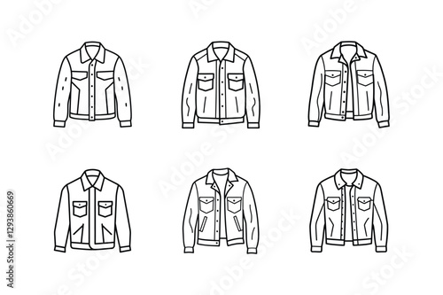 denim jacket sketch line art vector illustration