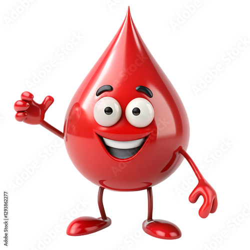 Drop of blood donation fictional character