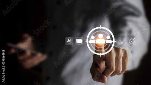 Quadro su tela The concept of targeting marketing for target customers.