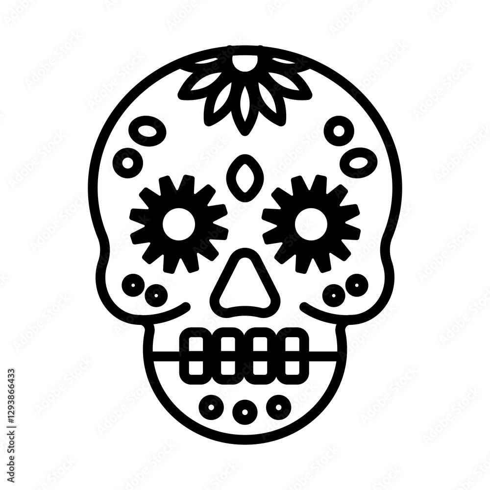 Illustration showing a black Mexican attribute icon on a white background Illustration showing a black Mexican attribute icon on a white background