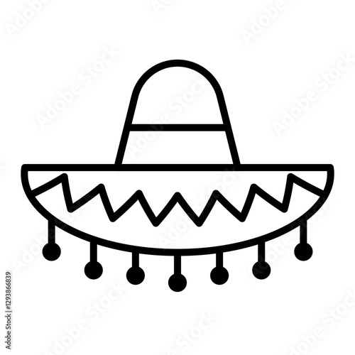 Illustration showing a black Mexican attribute icon on a white background