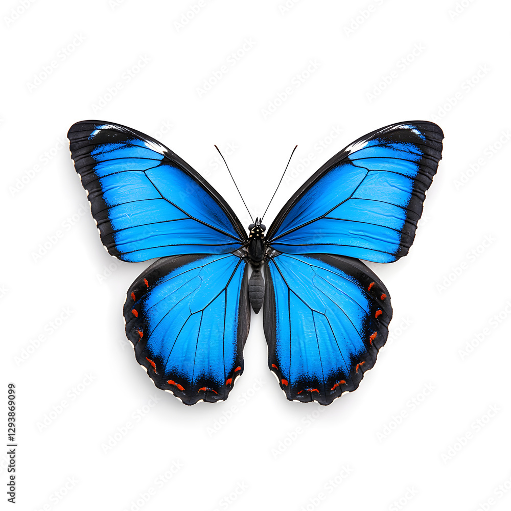 Obraz premium Blue Morpho butterfly isolated on white background