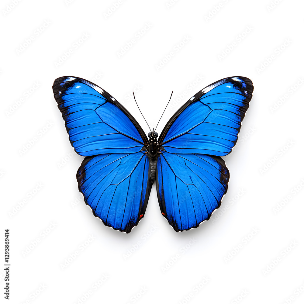 Obraz premium Blue Morpho butterfly isolated on white background