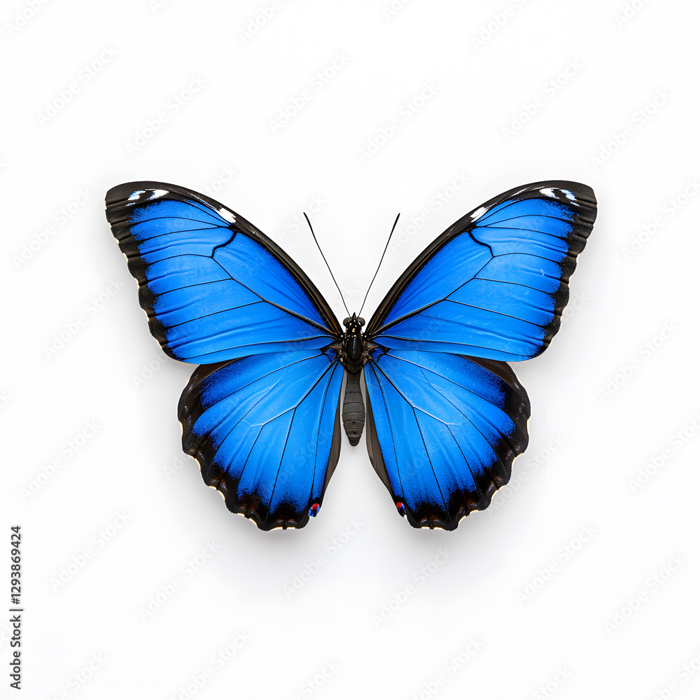 Fototapeta premium Blue Morpho butterfly isolated on white background