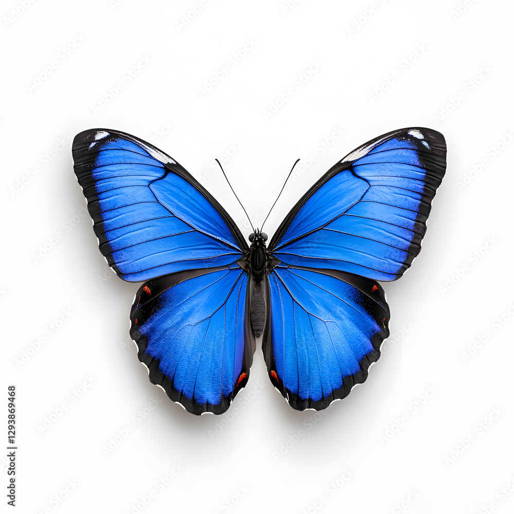 Fototapeta premium Blue Morpho butterfly isolated on white background