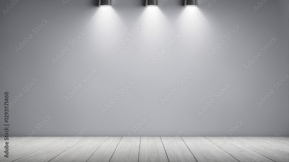 Minimalist Room with White Wall and Wooden Flooring Minimalist Room with White Wall and Wooden Flooring