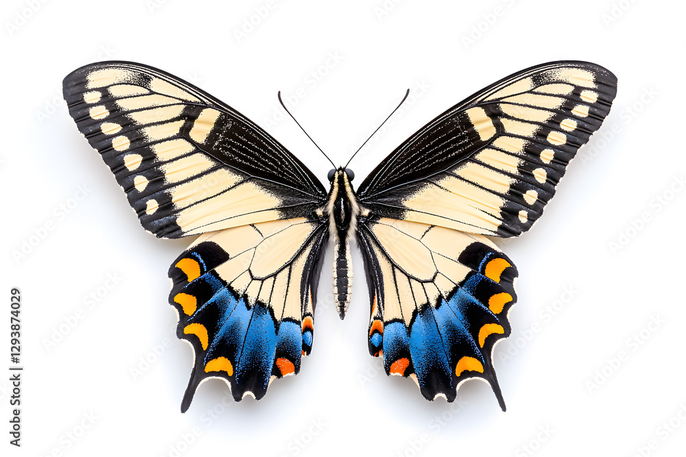 Obraz premium Butterfly Papilio machaon isolated on white