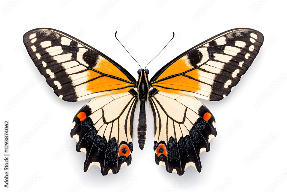 Butterfly Papilio machaon isolated on white Butterfly Papilio machaon isolated on white