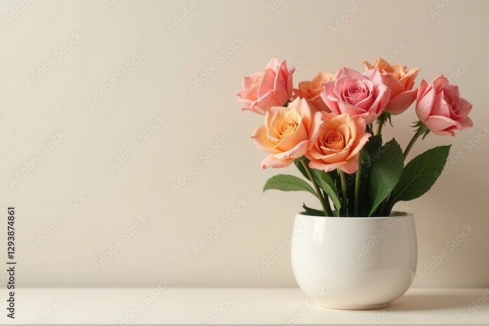 Modern minimalist bouquet in a ceramic pot, neutral tones , earth tones, dried flowers, cream Modern minimalist bouquet in a ceramic pot, neutral tones , earth tones, dried flowers, cream