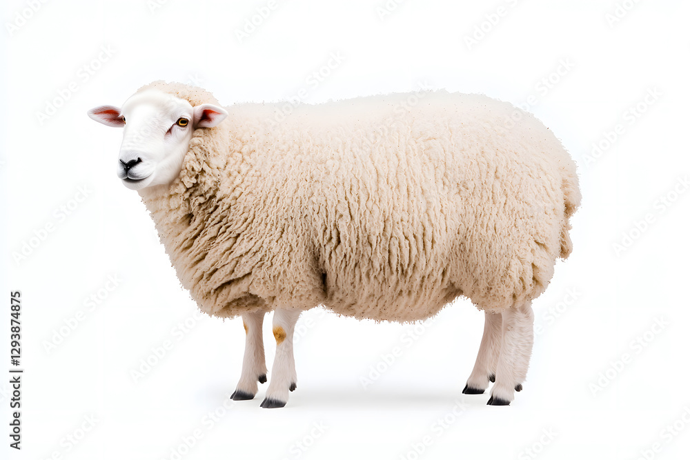 Fototapeta premium Sheep isolated on white background