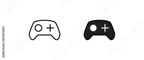 Minimal Gaming Symbol - Stream modern Games - Wireless Controller Icon, Game pad or Joystick Icons  vector, sign, symbol, logo, illustration, editable stroke, flat design style isolated on white