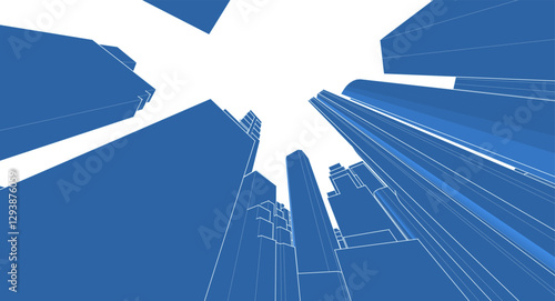 abstract modern city 3d illustration