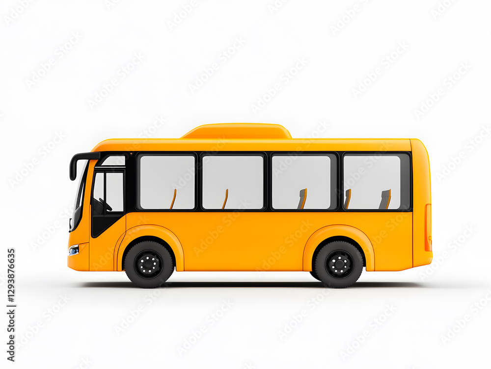 3d Bus Mockup, isolated on white background 3d Bus Mockup, isolated on white background