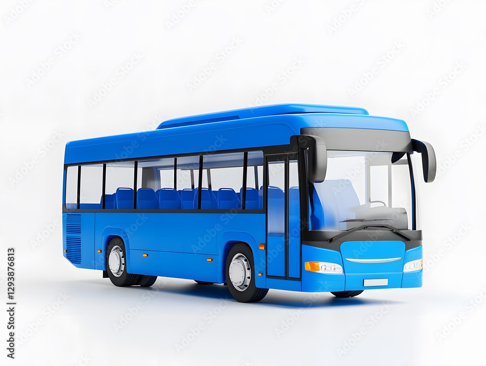 3d Bus Mockup, isolated on white background 3d Bus Mockup, isolated on white background