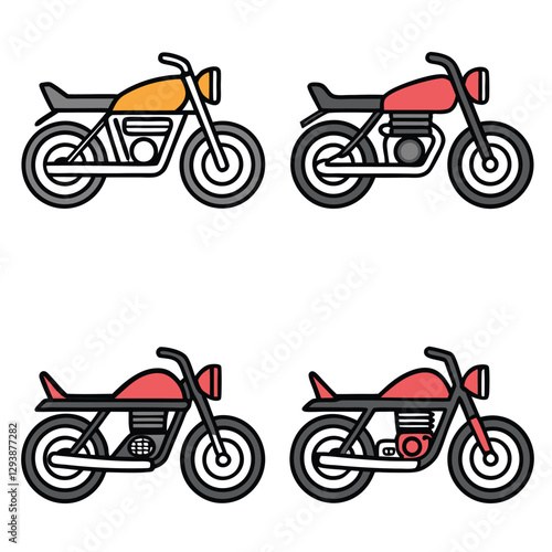 Motorbike Symbols Classic and Modern Icons