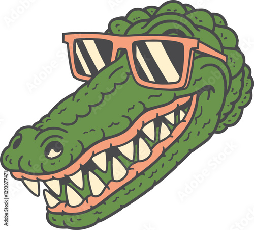 Crocodile Alligator T-Rex Vector Illustration
