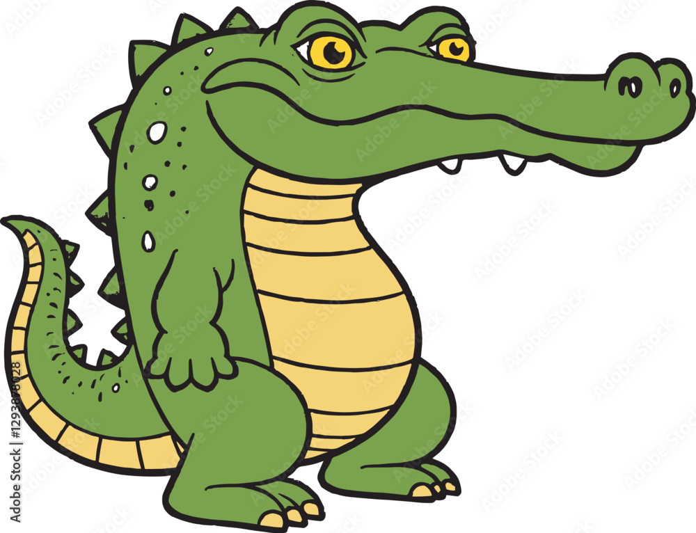 Naklejka premium Crocodile Alligator T-Rex Vector Illustration
