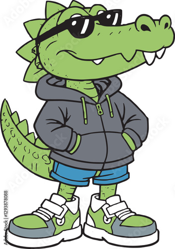 Crocodile Alligator T-Rex Vector Illustration