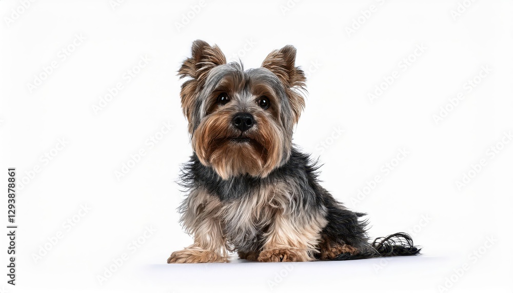Playful Blue Gold Yorkshire Terrier Dog in High Resolution, Expressive Eyes Gazing Directly into the Camera, Capturing the Spirit of a Loyal and Affectionate Companion. Playful Blue Gold Yorkshire Terrier Dog in High Resolution, Expressive Eyes Gazing Directly into the Camera, Capturing the Spirit of a Loyal and Affectionate Companion.