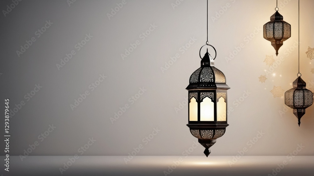 Islamic Lantern Fanoos on Podium with Blank Space Islamic Lantern Fanoos on Podium with Blank Space