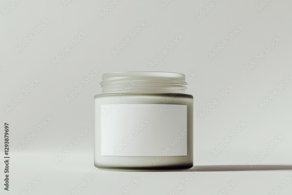 Minimalist jar design showcases empty label space for customizat Minimalist jar design showcases empty label space for customizat