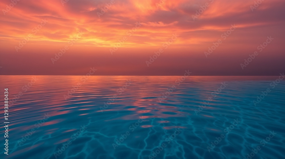 Obraz premium Vibrant Sunset Reflection on Calm Water