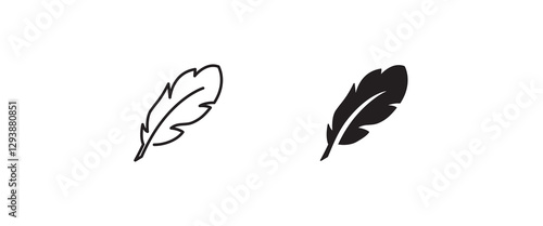 Feather icon vector, sign, symbol, logo, illustration, editable stroke, flat design style isolated on white linear