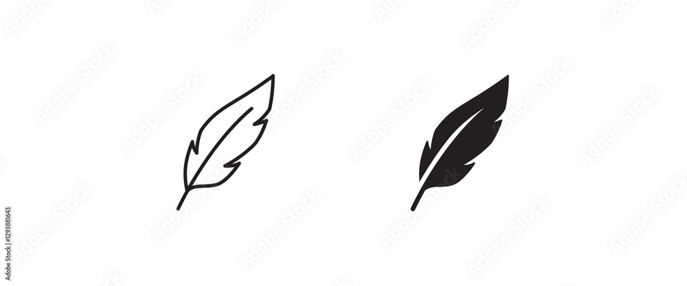 Feather icon vector, sign, symbol, logo, illustration, editable stroke, flat design style isolated on white linear Feather icon vector, sign, symbol, logo, illustration, editable stroke, flat design style isolated on white linear